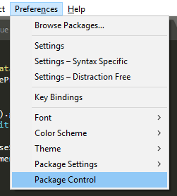 Open Package Control from the Preferences Menu