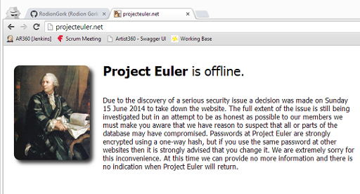 ProjectEuler offline announcement