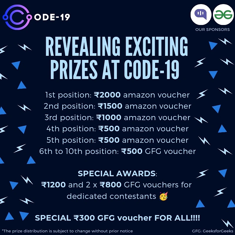 Exciting Prizes at Code-19